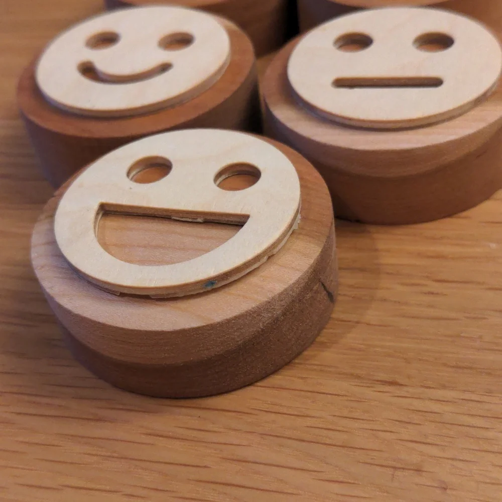 Wooden Emoji play dough stamp Set - Picture 2 of 2